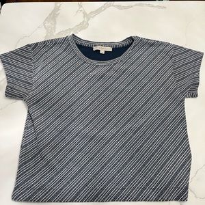 LOFT blue and white top